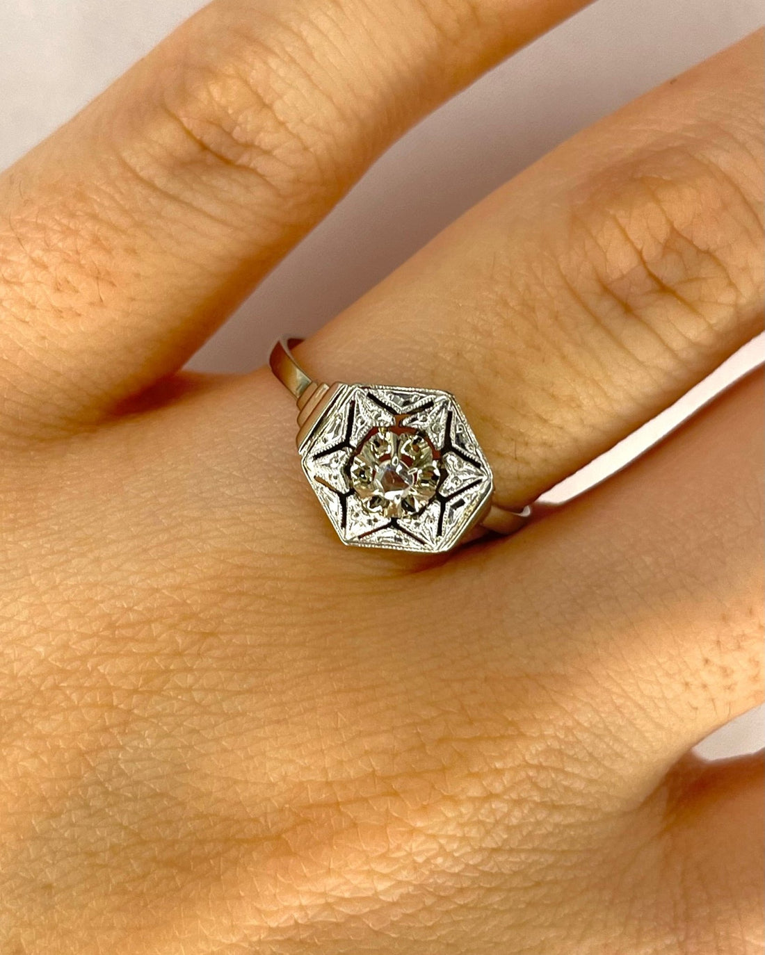 Bague Art Déco Diamant "Romane" - Elliade Paris