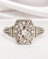 Bague Art-Déco Diamant & Topazes blanches "Karine" - Elliade Paris