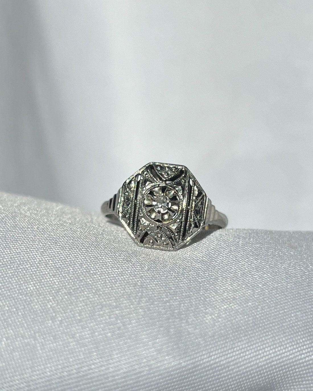 Bague Art-déco Diamant &quot;Astrée&quot;