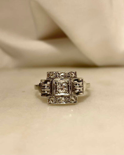 Bague Art - Déco Diamants 0.13 carat &quot;Blanche&quot; - Elliade Paris