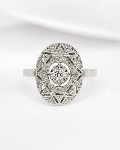 Bague Art-Déco Diamants 0.20 carat "David" - Elliade Paris