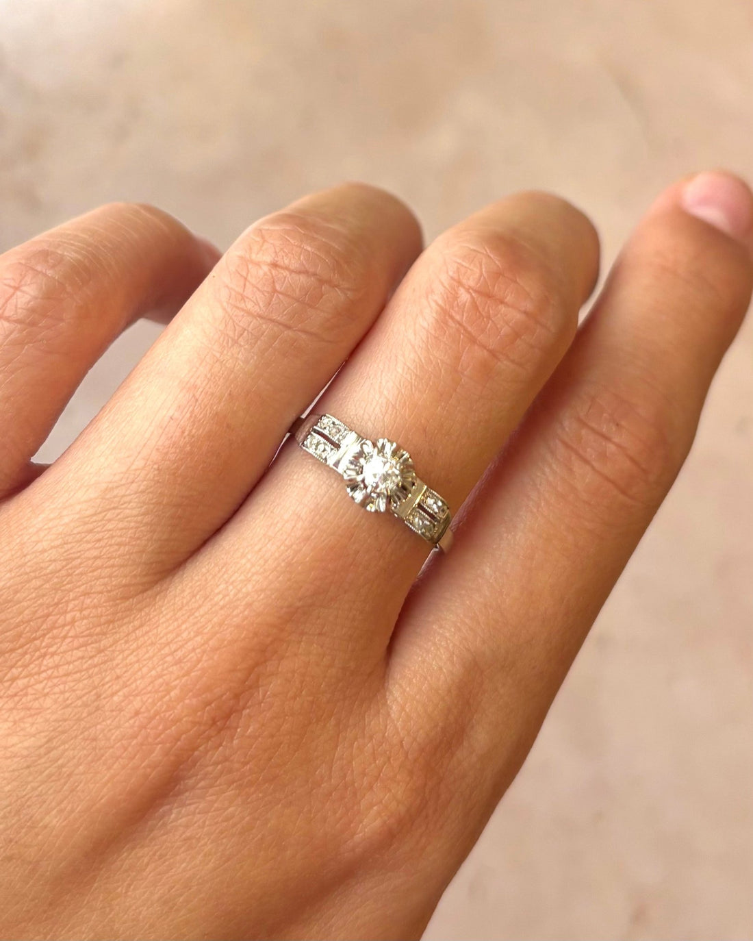 Bague Art-Déco Diamants 0.20 carat "Paulina" - Elliade Paris