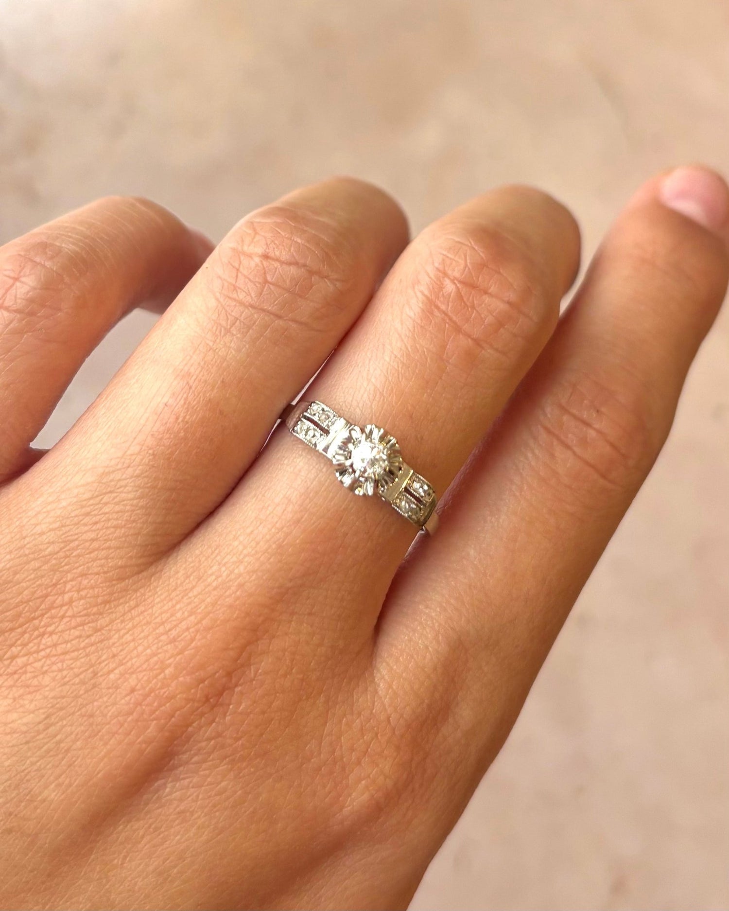 Bague Art-Déco Diamants 0.20 carat "Paulina" - Elliade Paris