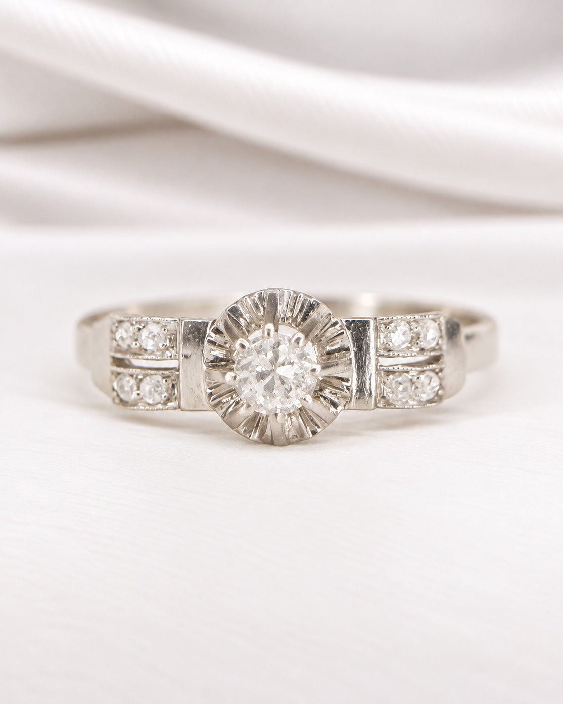 Bague Art-Déco Diamants 0.20 carat "Paulina" - Elliade Paris