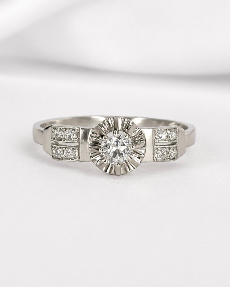 Bague Art-Déco Diamants 0.20 carat "Paulina" - Elliade Paris