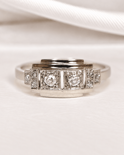 Bague Art-Déco Diamants 0.21 carat "Auxane" - Elliade Paris