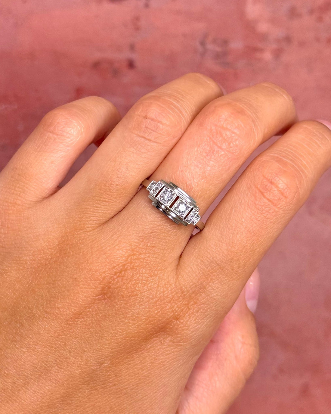 Bague Art-Déco Diamants 0.21 carat "Auxane" - Elliade Paris