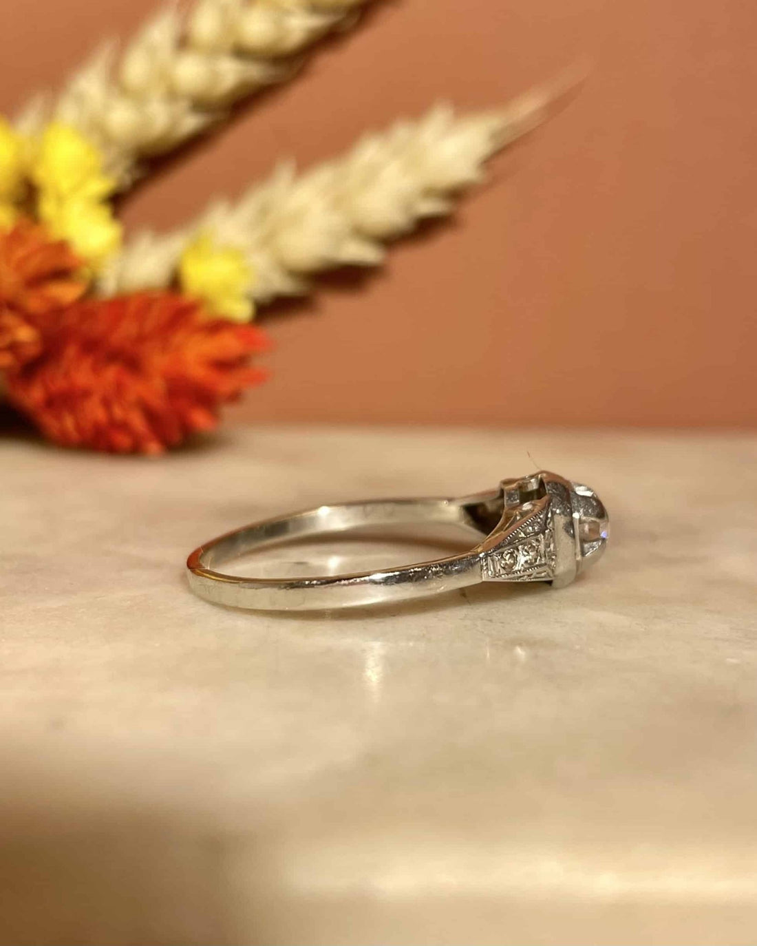 Bague Art - Déco Diamants 0.21 carat "Juniper" - Elliade Paris