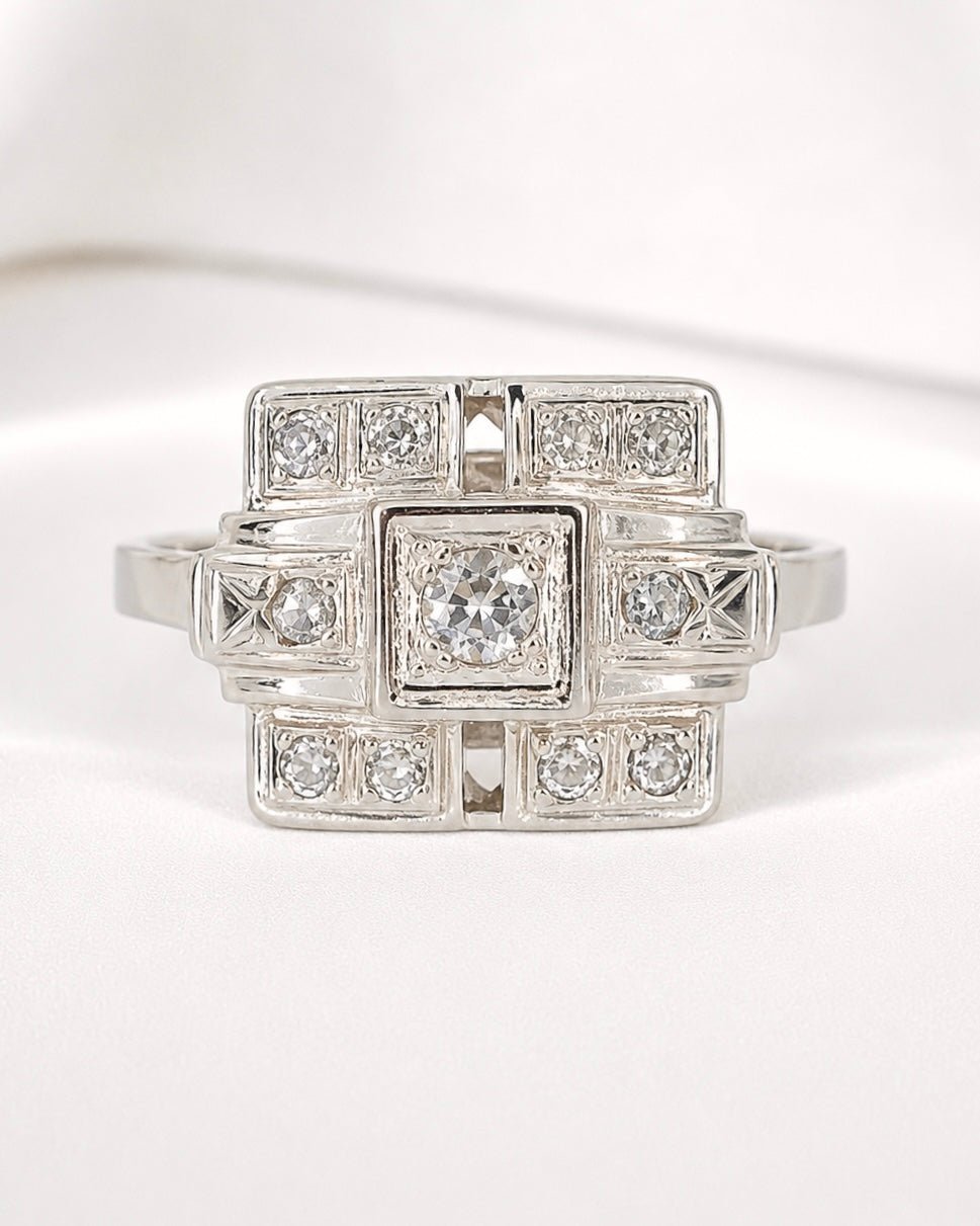 Bague Art-Déco Diamants 0.22 carat "Georgina" - Elliade Paris