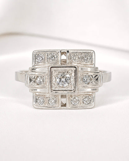 Bague Art-Déco Diamants 0.22 carat "Georgina" - Elliade Paris