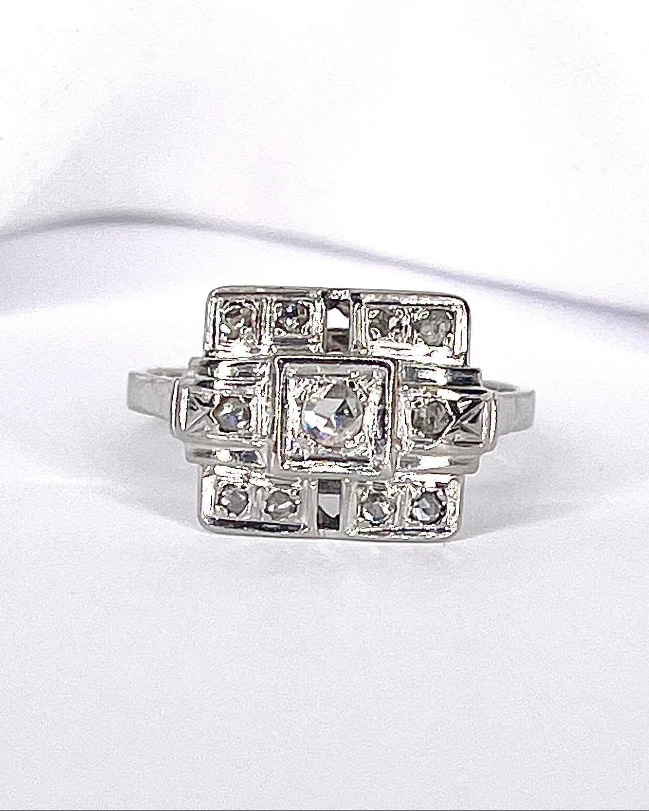 Bague Art-Déco Diamants 0.22 carat "Georgina" - Elliade Paris