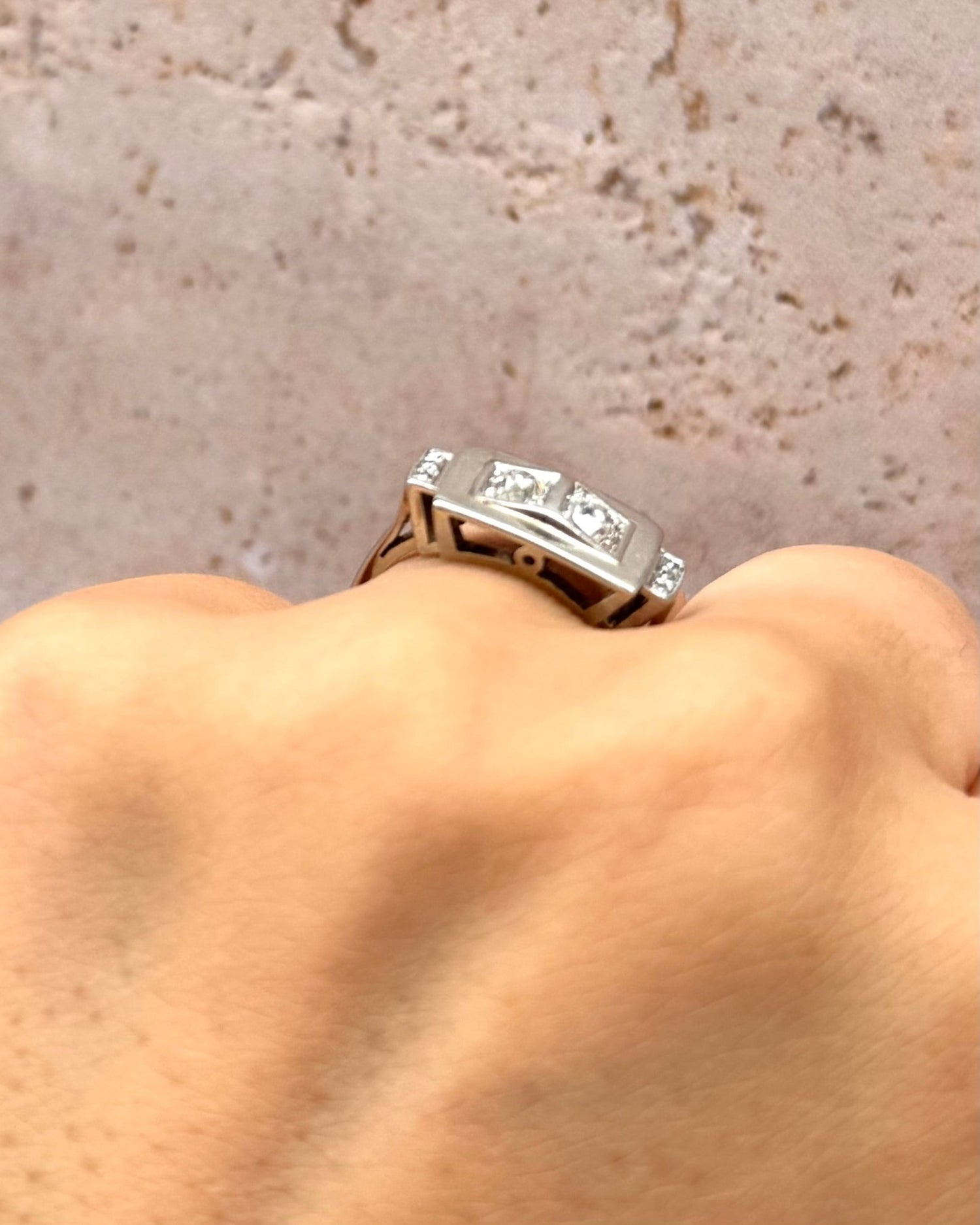 Bague Art-Déco Diamants 0.22 carat "Georgina" - Elliade Paris