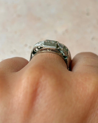 Bague Art - Déco Diamants 0.22 carat "Sybille" - Elliade Paris