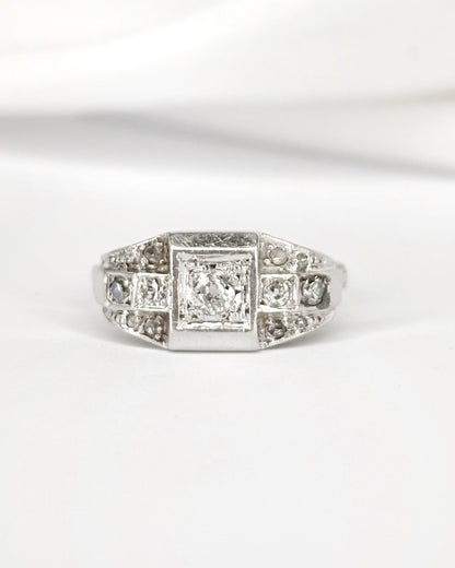 Bague Art - Déco Diamants 0.22 carat "Sybille" - Elliade Paris