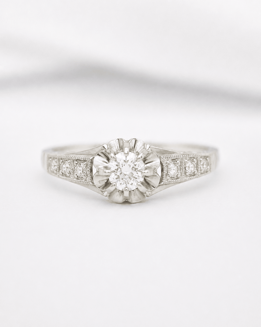 Bague Art-Déco Diamants 0.23 carat "Hervé" - Elliade Paris