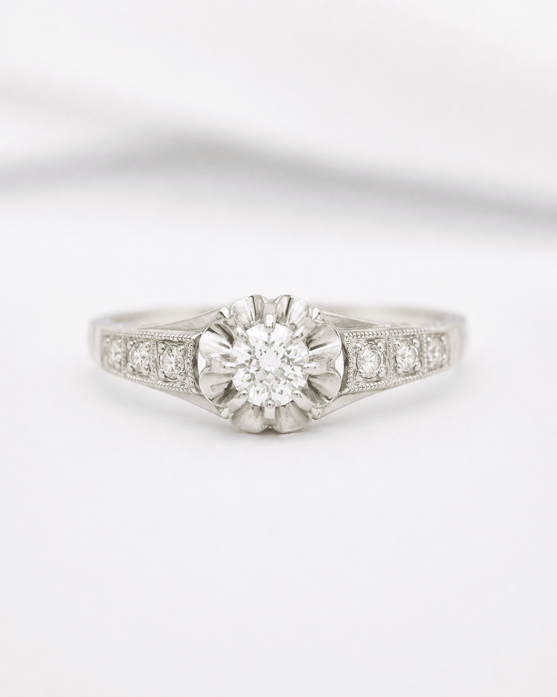Bague Art-Déco Diamants 0.23 carat "Hervé" - Elliade Paris