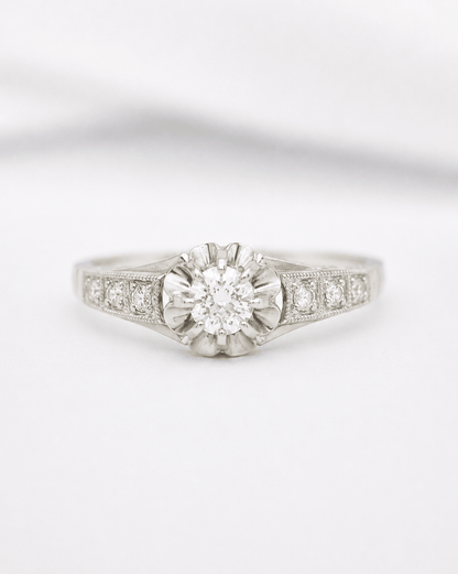 Bague Art-Déco Diamants 0.23 carat "Hervé" - Elliade Paris