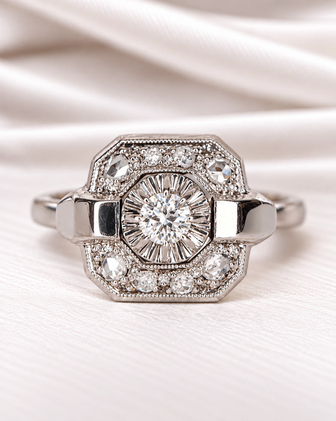 Bague Art-Déco Diamants 0.25 carat "Ulysse" - Elliade Paris