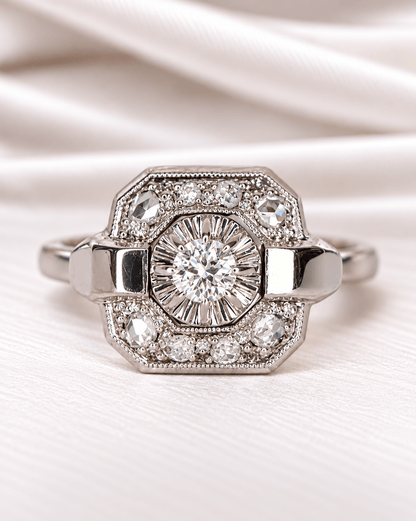 Bague Art-Déco Diamants 0.25 carat "Ulysse" - Elliade Paris