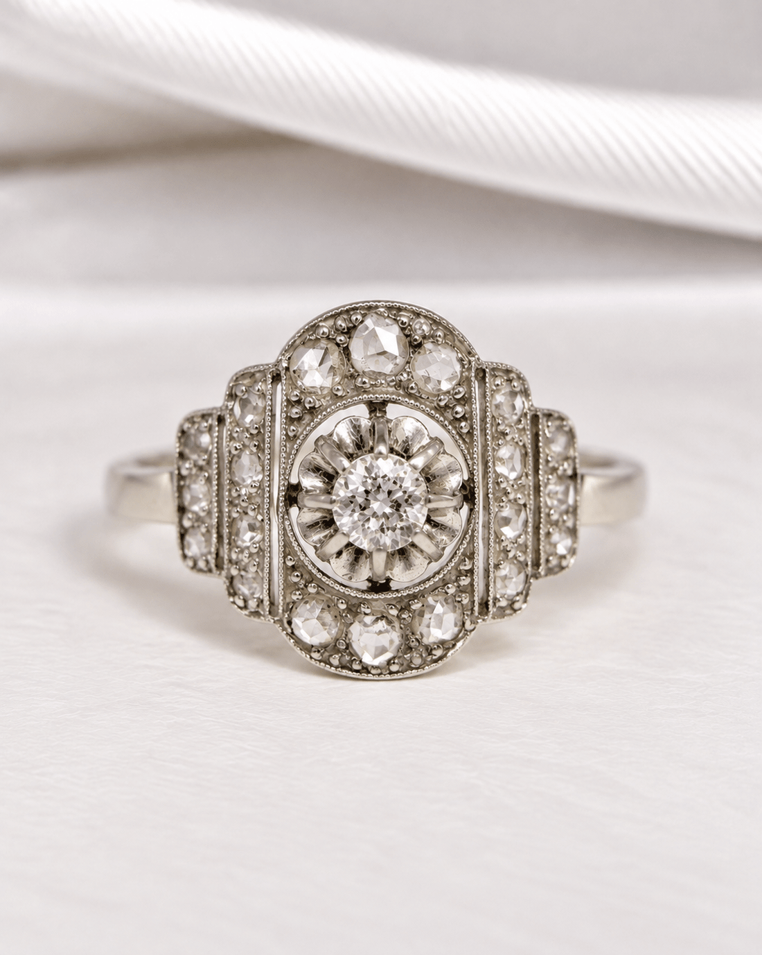 Bague Art-Déco Diamants 0.26 carat "Shérine" - Elliade Paris