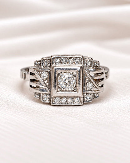 Bague Art-Déco Diamants 0.30 carat "Emy" - Elliade Paris