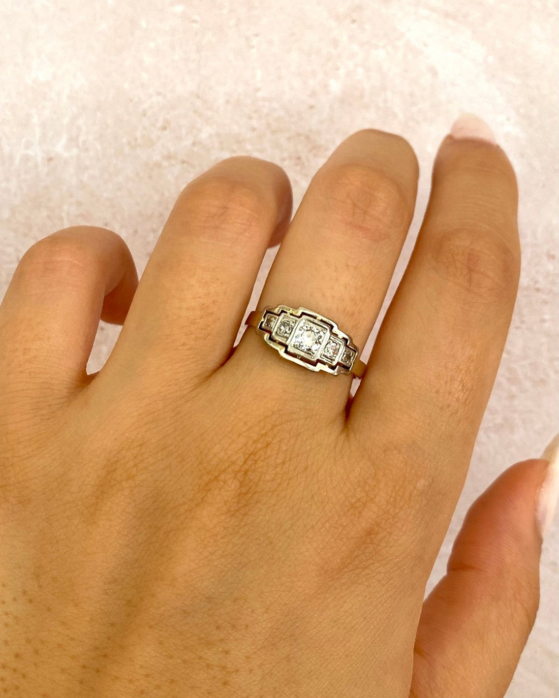 Bague Art-Déco Diamants 0.32 carat "Alina" - Elliade Paris
