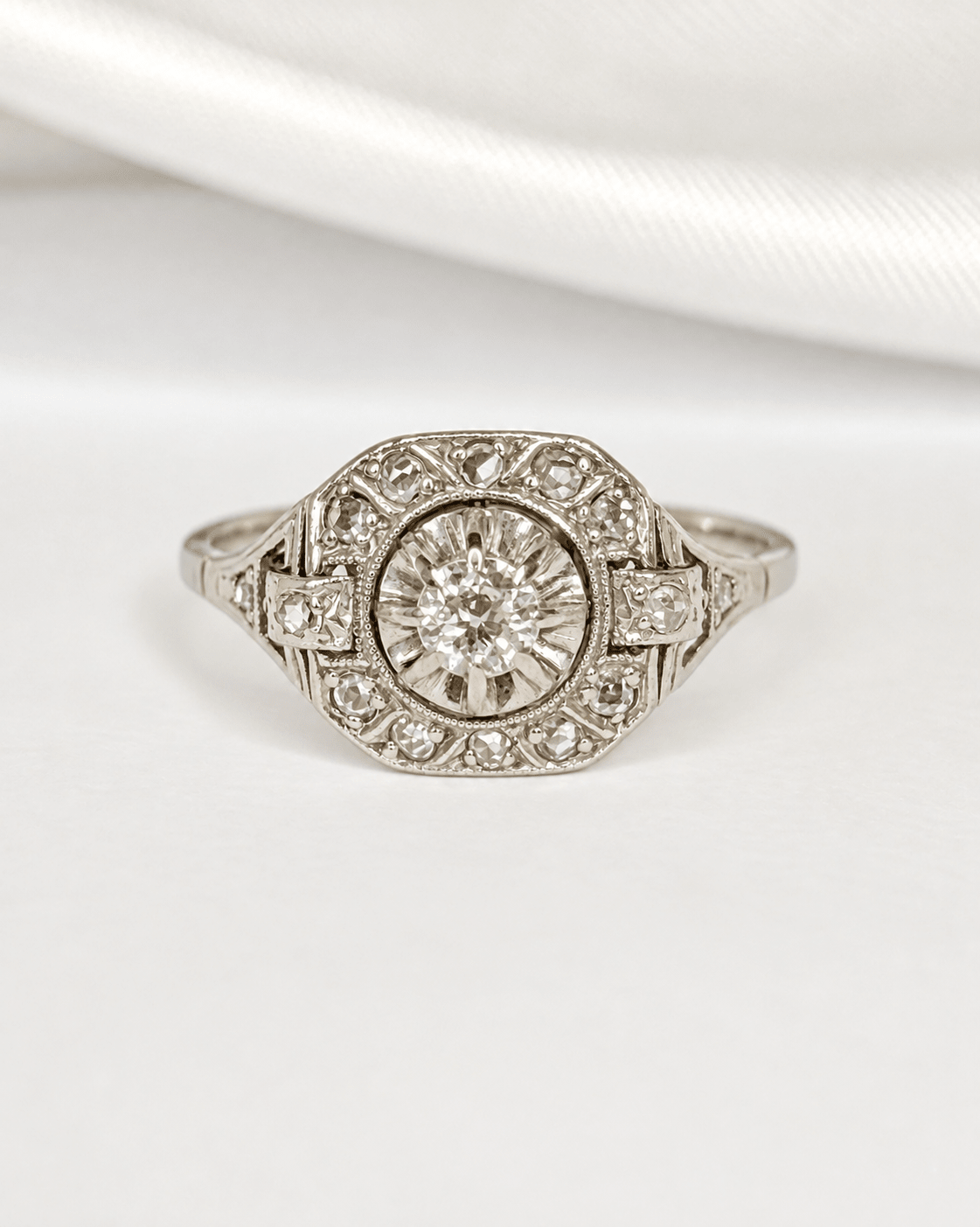 Bague Art-Déco Diamants 0.36 carat "Maurine" - Elliade Paris