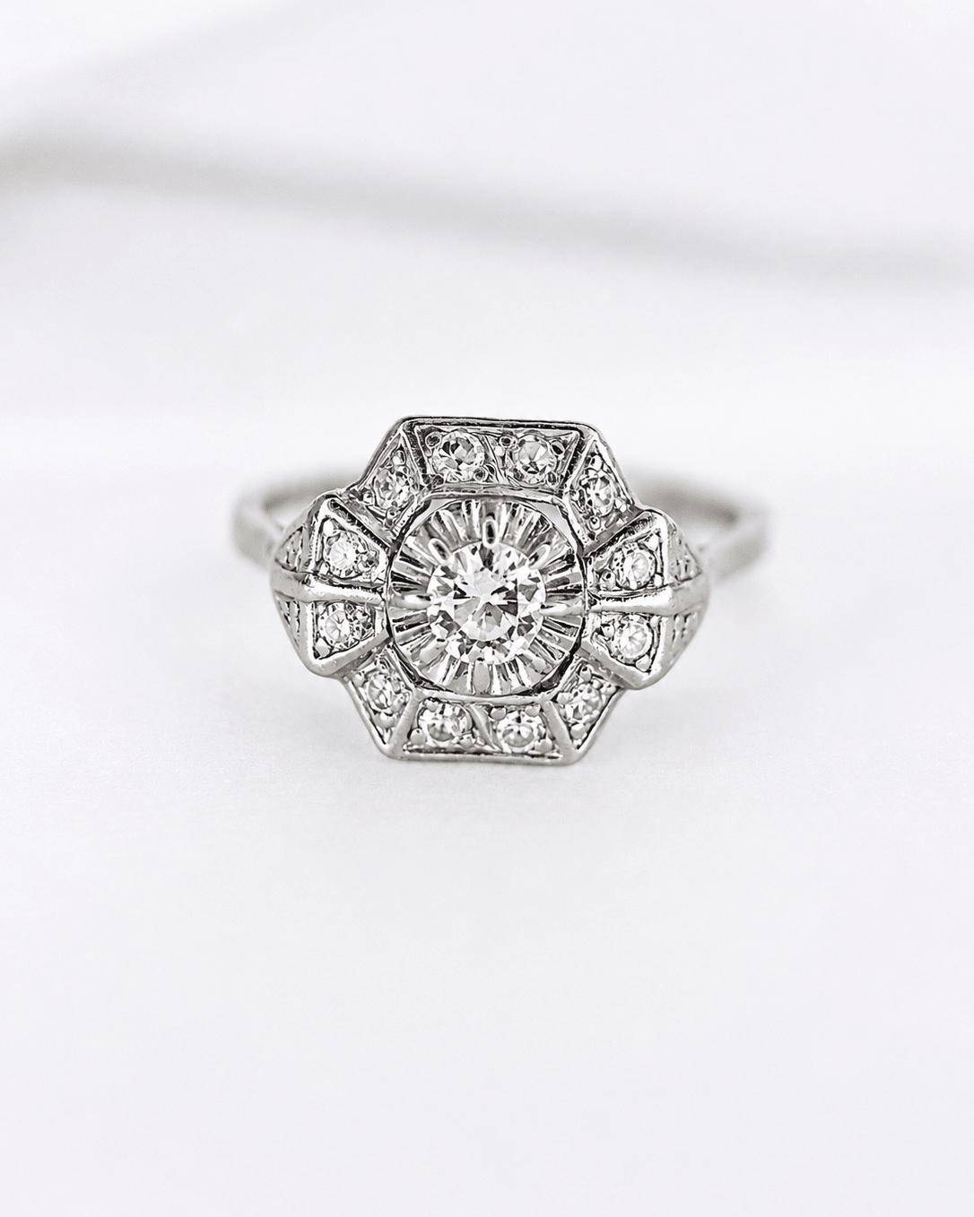 Bague Art-Déco Diamants 0.37 carat "Germain" - Elliade Paris