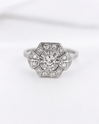 Bague Art-Déco Diamants 0.37 carat "Germain" - Elliade Paris