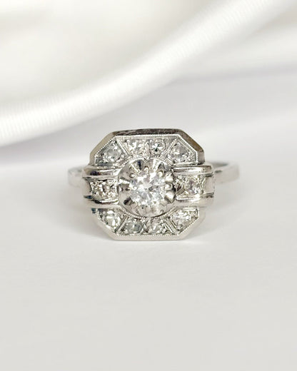 Bague Art-Déco Diamants 0.40 carat "Ariella" - Elliade Paris