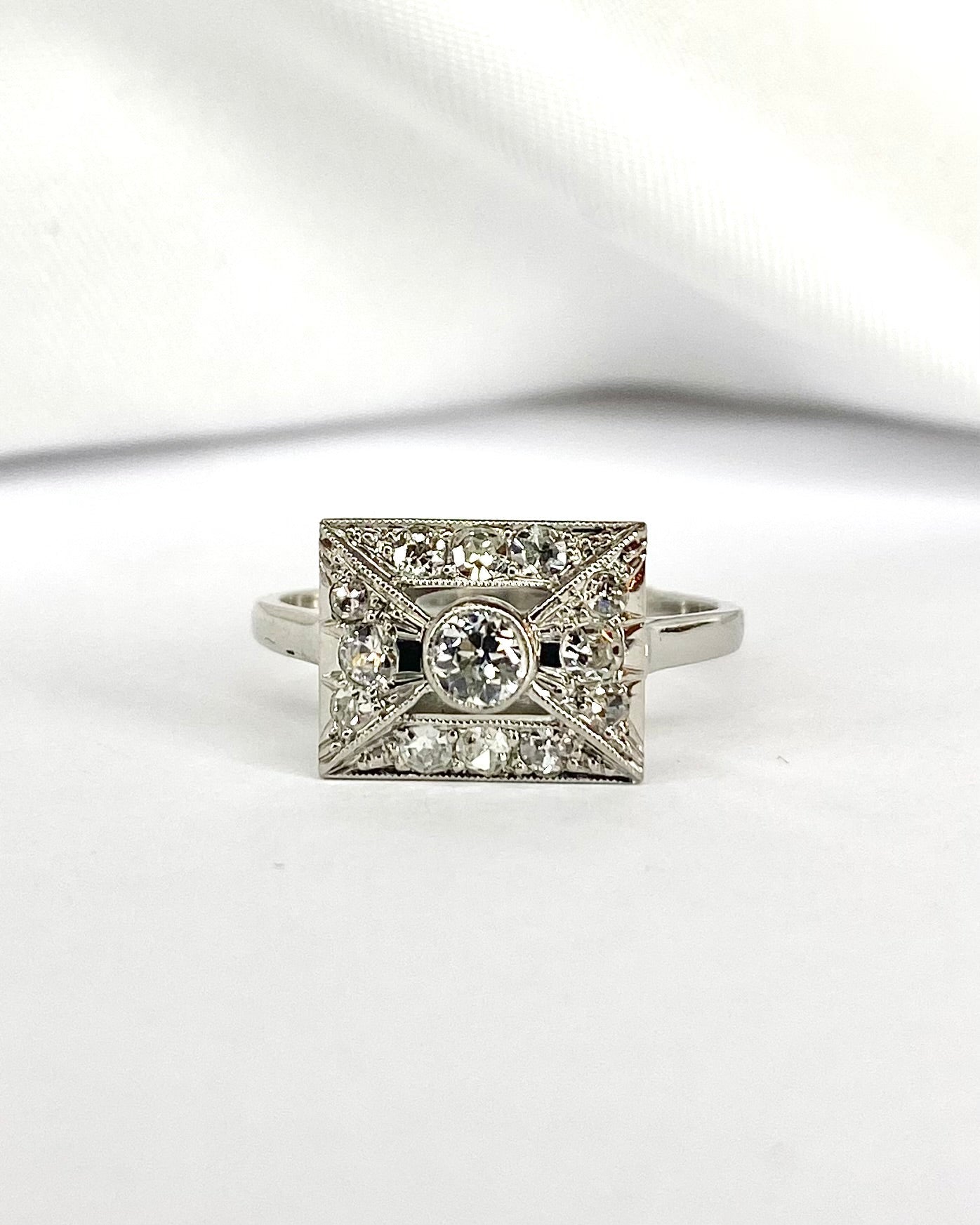 Bague Art Déco Diamants 0.43 carat "Laura" - Elliade Paris