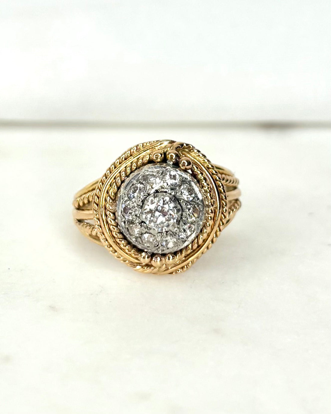 Bague Art Déco Diamants 0.45 carat &quot;Océanie&quot; - Elliade Paris