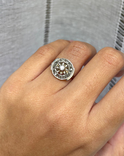 Bague Art Déco Diamants 0.46 carat &quot;Leïla&quot; - Elliade Paris