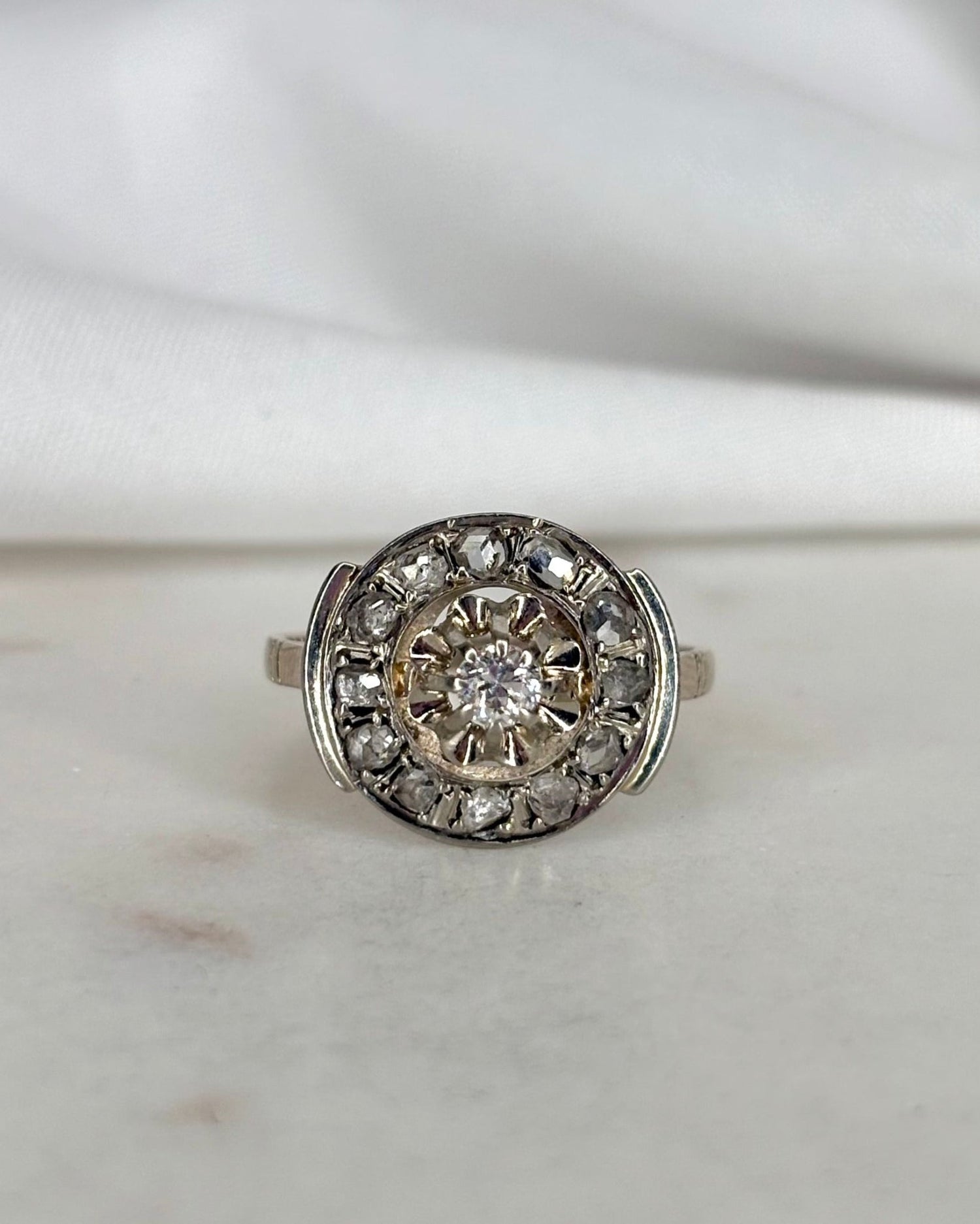 Bague Art Déco Diamants 0.46 carat &quot;Leïla&quot; - Elliade Paris