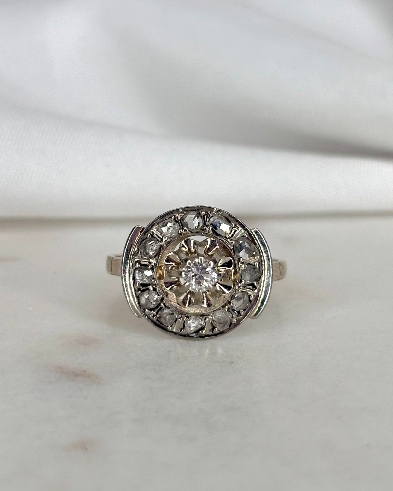 Bague Art Déco Diamants 0.46 carat &quot;Leïla&quot; - Elliade Paris