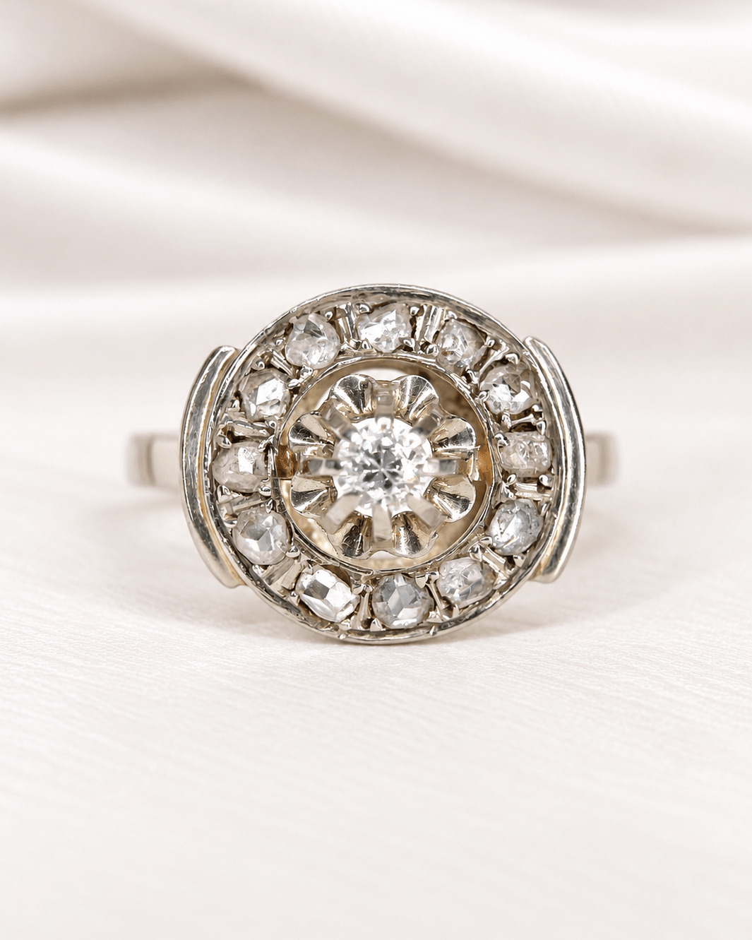 Bague Art-Déco Diamants 0.46 carat "Leïla" - Elliade Paris