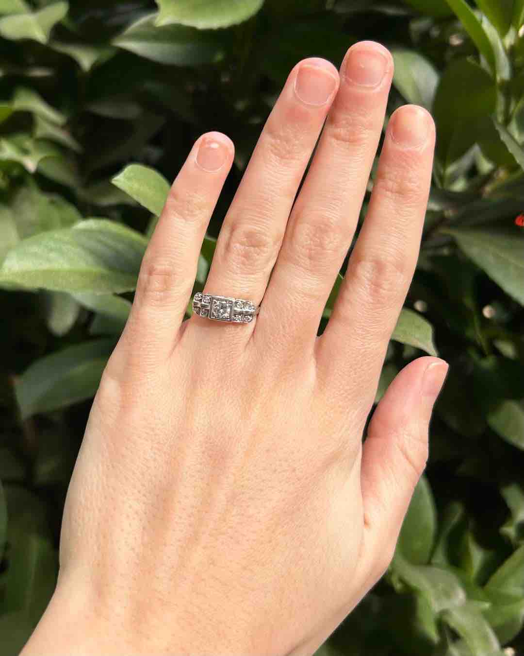 Bague Art - déco Diamants 0.50 carat &quot;Madelyn&quot; - Elliade Paris