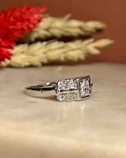Bague Art - déco Diamants 0.50 carat &quot;Madelyn&quot; - Elliade Paris