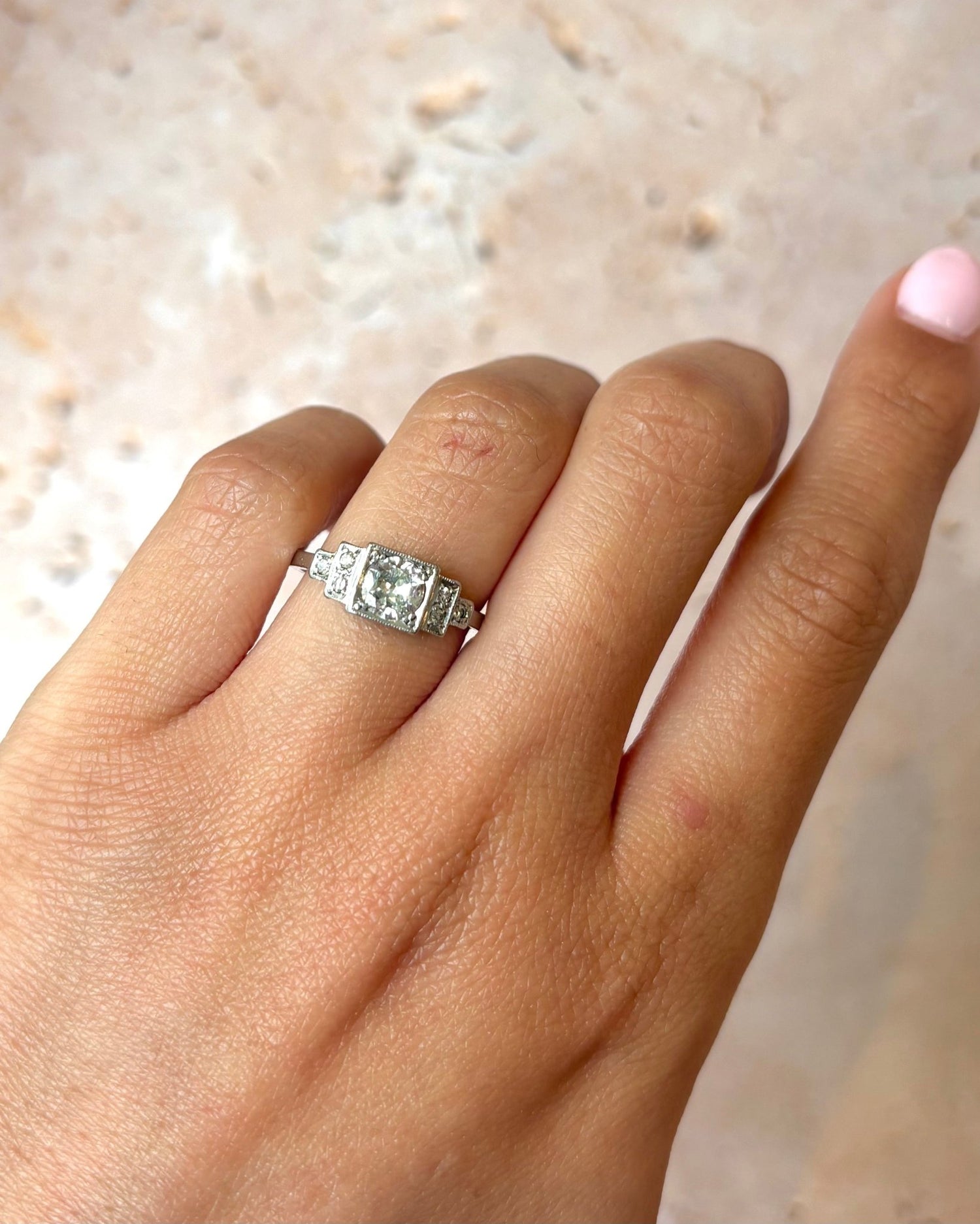 Bague Art - Déco Diamants 0.53 carat "Sarah" - Elliade Paris