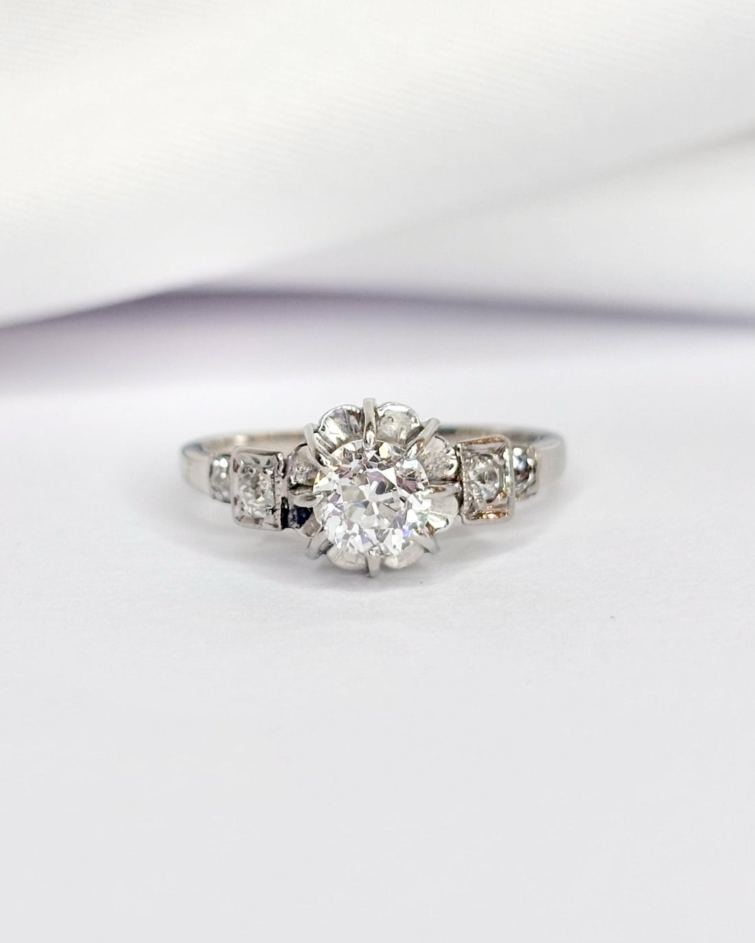 Bague Art Déco Diamants 0.72 carat "Philomène" - Elliade Paris