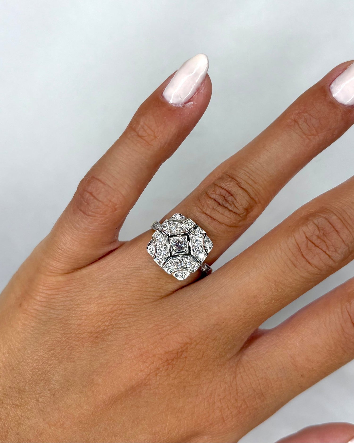 Bague Art Déco Diamants 0.75 carat &quot;Anabelle&quot; - Elliade Paris