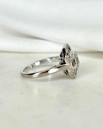 Bague Art Déco Diamants 0.79 carat &amp; Or 18 carats 6.25 g &quot;Ava&quot; - Elliade Paris