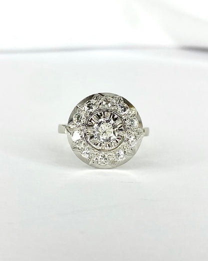 Bague Art - Déco Diamants 0.82 carat "Eveline" - Elliade Paris