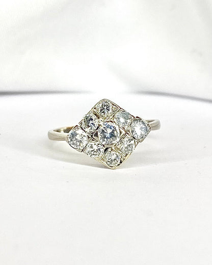 Bague Art - Déco Diamants 0.87 carat "Alina" - Elliade Paris