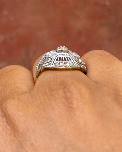 Bague Art-Déco Diamants 0.87 carat "Zeya" - Elliade Paris