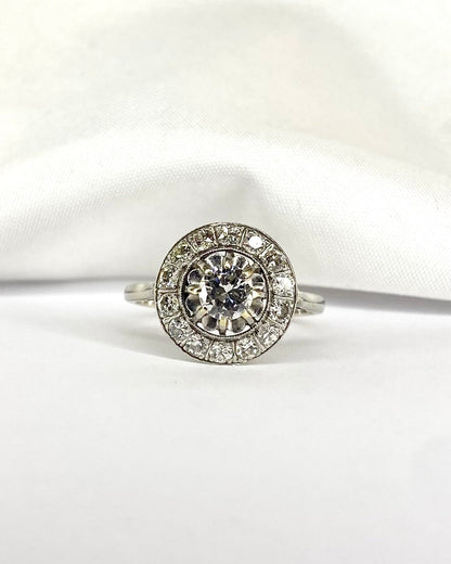 Bague Art Déco Diamants 0.93 carat &quot;Ella&quot; - Elliade Paris