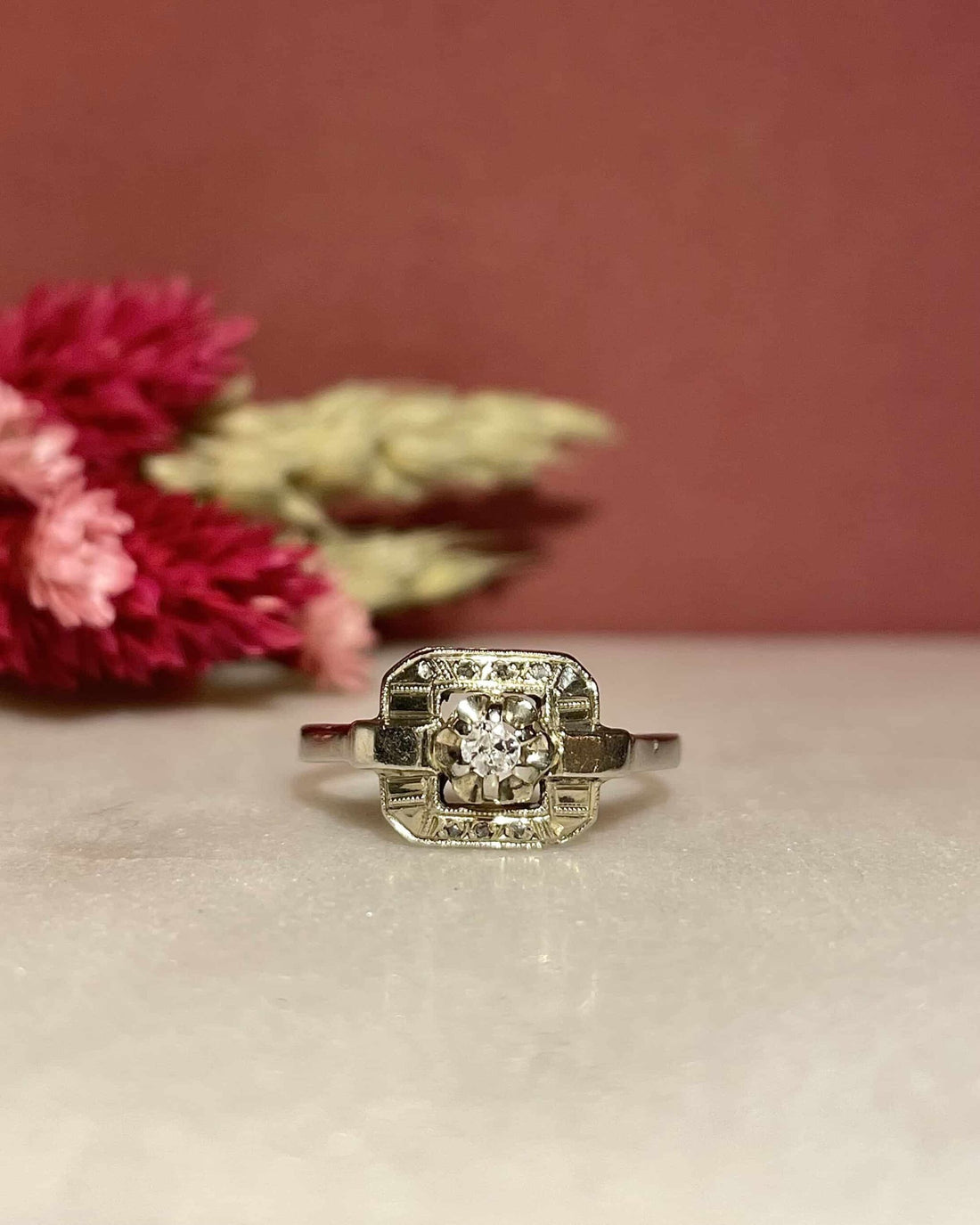 Bague Art Déco 7 Diamants &quot;Adrianna&quot;