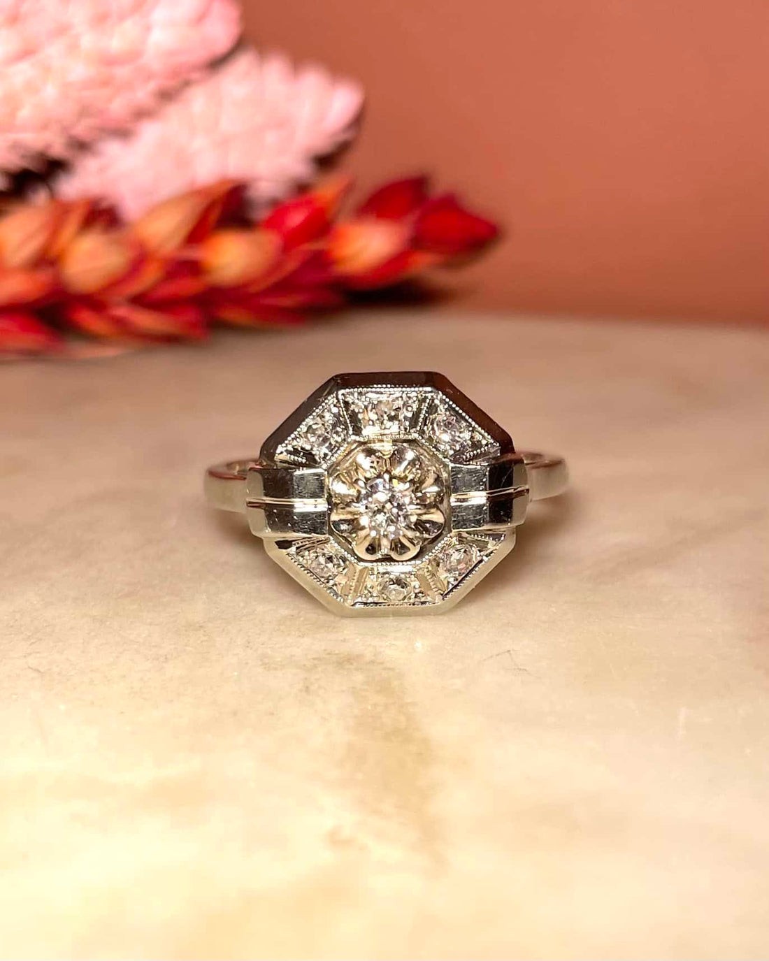 Bague Art - déco Diamants &quot;Amaya&quot; - Elliade Paris