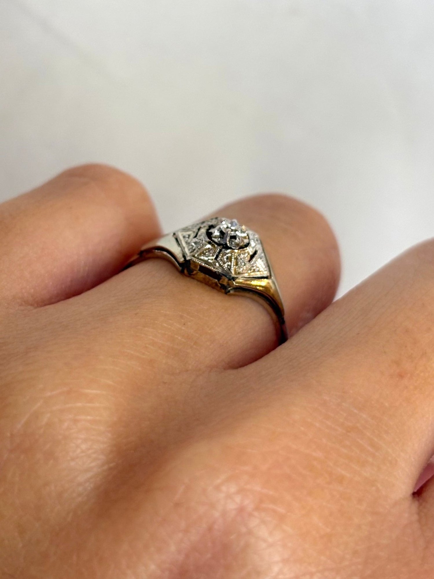 Bague Art Déco Diamants &quot;Ambrine&quot; - Elliade Paris