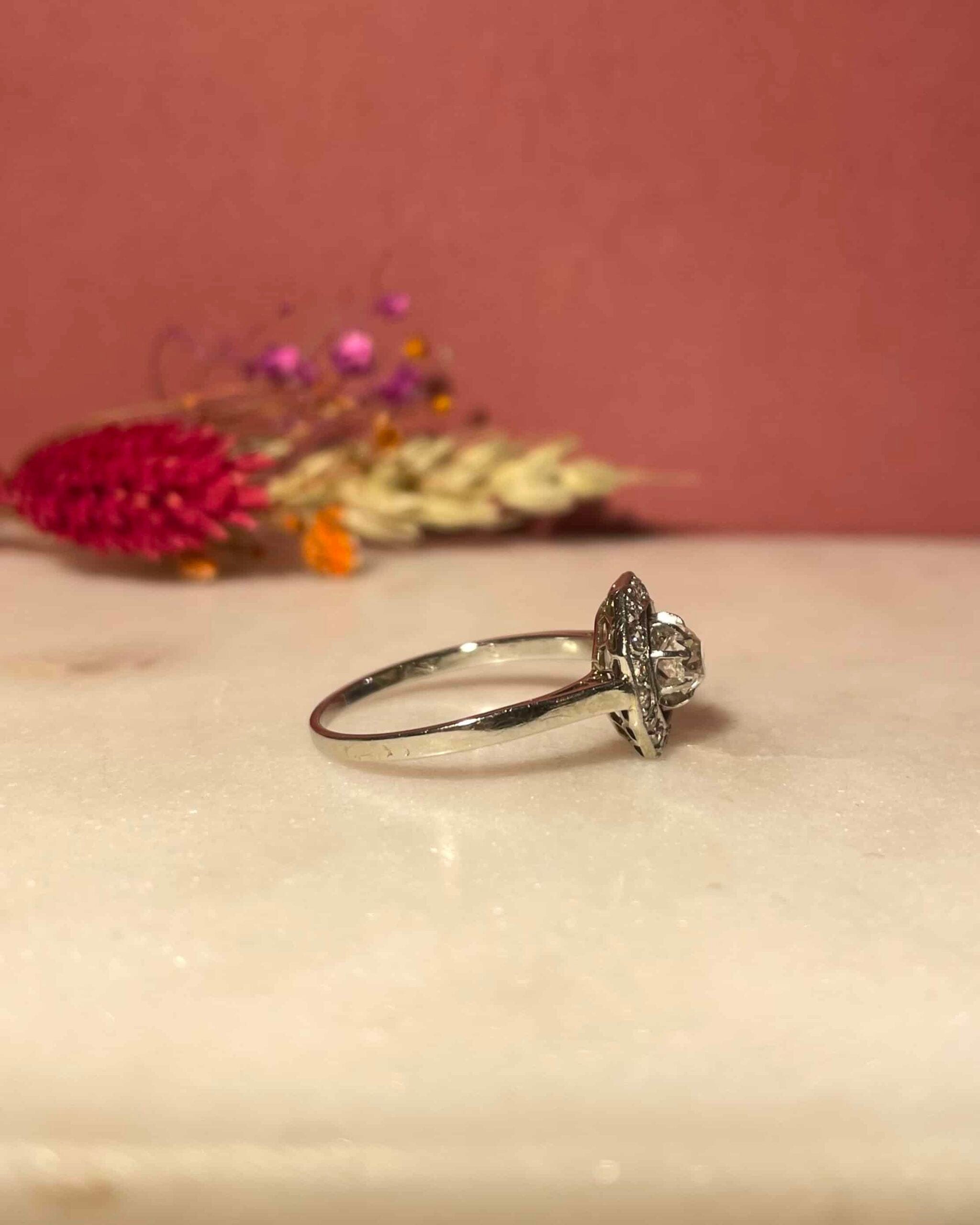 Bague Vintage Art-Déco Diamants 0.46 carat "Sally" - Elliade Paris